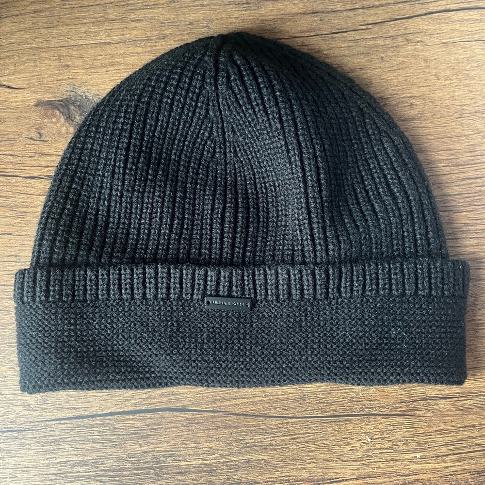 Michael Kors Black Knit Winter Warm Men Hat